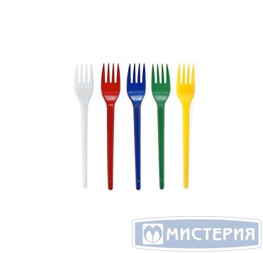 Вилка одноразовая 165 мм, цвет в ассорт., ПС, 12 шт/упак "МИСТЕРИЯ" 1 080 шт/кор РОССИЯ 188009/