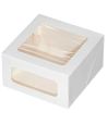 Коробка для торта 180х180х100 мм, с окном, неразъем.крышка, без руч., бел., карт., 15 шт/упак "Forgenika" Cake II Window White 135 шт/кор РОССИЯ ForG CAKE II W W 180*180*100