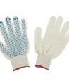 Перчатки нитяные, диз. "Точка", 4 нит., 10 кл., бел., Х/Б+ПВХ, 1 пар/упак 500 пар/кор РОССИЯ