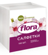 Салфетки 240х240 мм 1-сл., бел., бум., 100 шт/упак "Flora" 25 упак/кор РОССИЯ