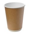 Стакан для холодного и горячего, 0.30/0.364л, коричневый, картон, двухслойный