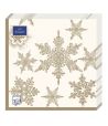 Салфетки 330х330 мм 3-сл., диз. "Снегопад. золото", разноцв., бум., 20 шт/упак "Bouquet" 12 упак/кор РОССИЯ 37879