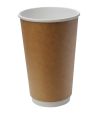 Стакан для холодного и горячего, 0.4/0.518л, коричневый, картон, двухслойный