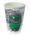 Одноразовый стакан для холодного и горячего, 0.3л, верхний d 90мм нижний d 60мм, h 111мм, с рисунком Big Citi Life, с рисунком, однослойный, картон