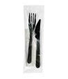 Комплект столовых приборов №3 [вил.+ нож: 180 мм, черн., ПС+ салф.], 200 шт/кор 200 шт/упак РОССИЯ 501302