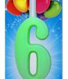 Свеча для торта диз. "Цифра 6", зел., 1 шт/упак 30 шт/кор РОССИЯ 3106