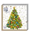 Салфетки 330х330 мм 3-сл., диз. "Новогодняя ель на белом", разноцв., бум., 20 шт/упак "МИСТЕРИЯ" 12 упак/кор РОССИЯ 37796